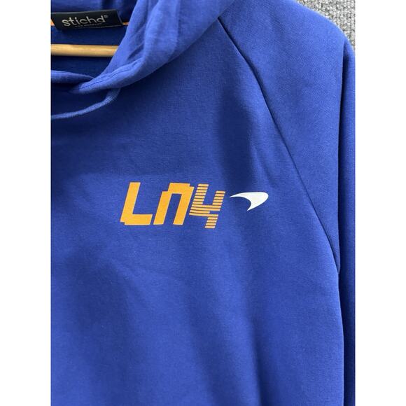 Lando Norris LN4 McLaren Formula 1 Team Racing Hoodie Men’s M Blue Sweatshirt - Picture 3 of 10